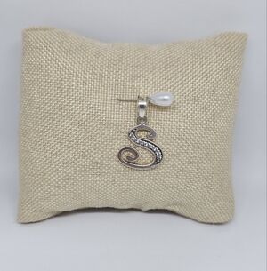 925 Solid Sterling Silver "S" Letter Pendant